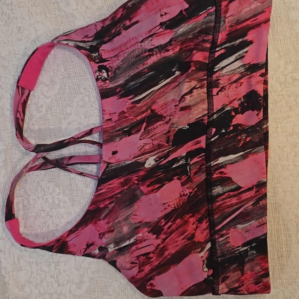 Womens Pink Multicolored Lululemon Athletica Energy Sports Bra Size XS Small